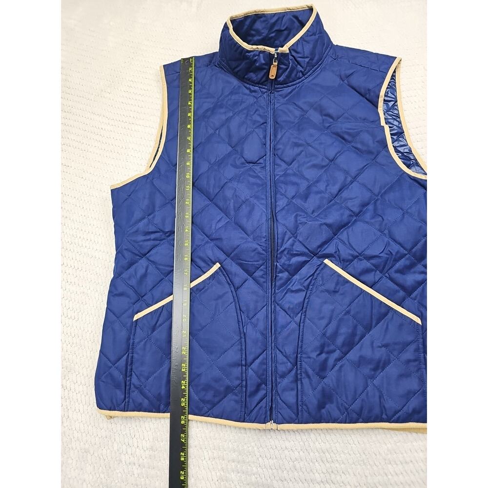 Crown And Ivy Vest Mens Large Quilted Blue Full Zip Preppy Casual - Picture 2 of 7